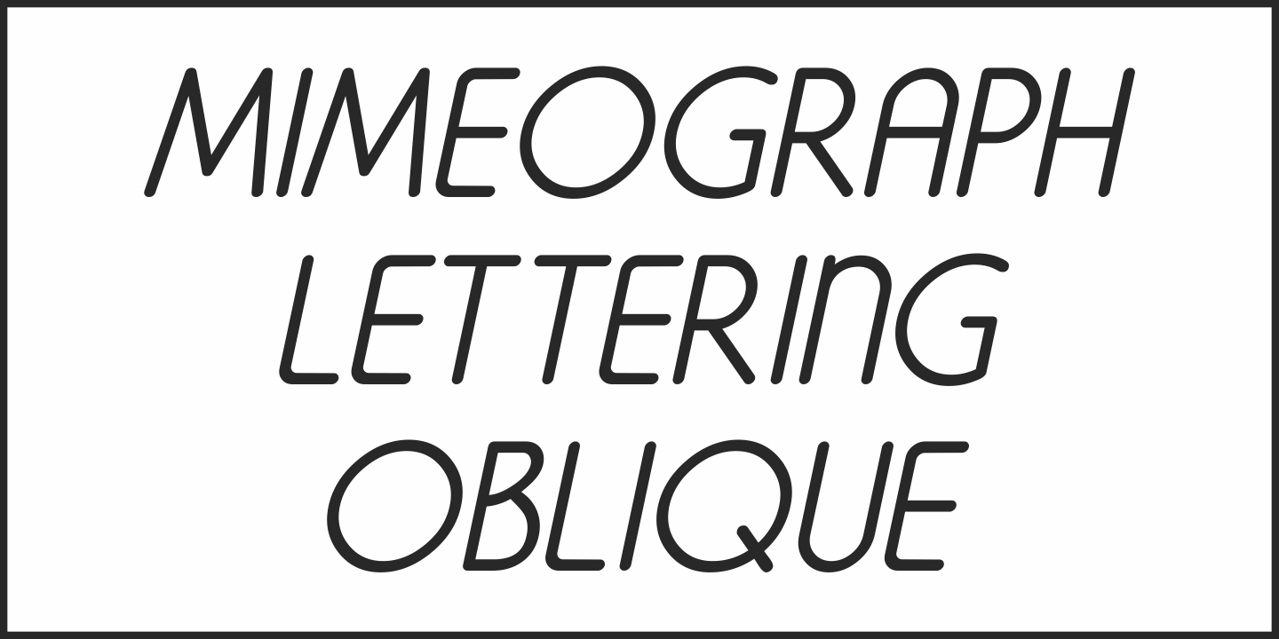 Beispiel einer Mimeograph Lettering JNL-Schriftart #3